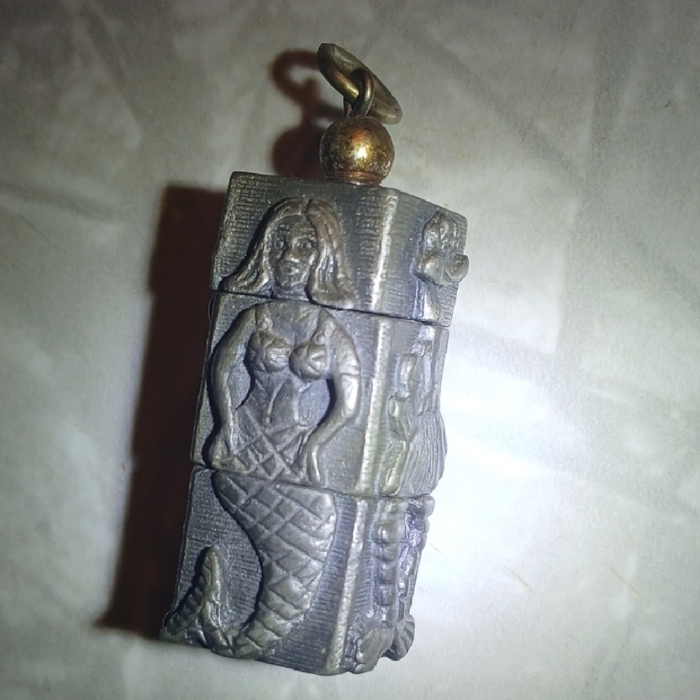 Pewter Original Twisting Picture Clown Man Mermaid Puzzle Pendant